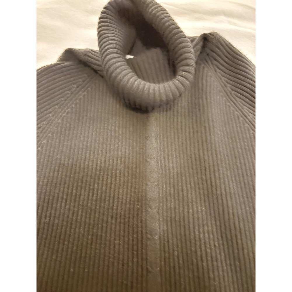 White Stag Womens Black Ribbed Turtleneck Sweater Size L 12-14 Long Sleeve Knit